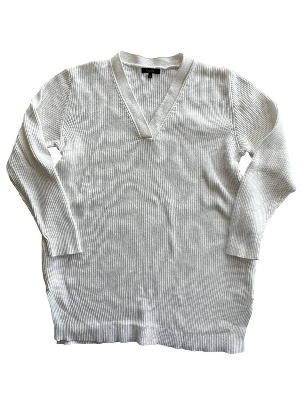 Quince 100% Organic Cotton Fisherman Side Zip Maternity Nursing Sweater Ivory